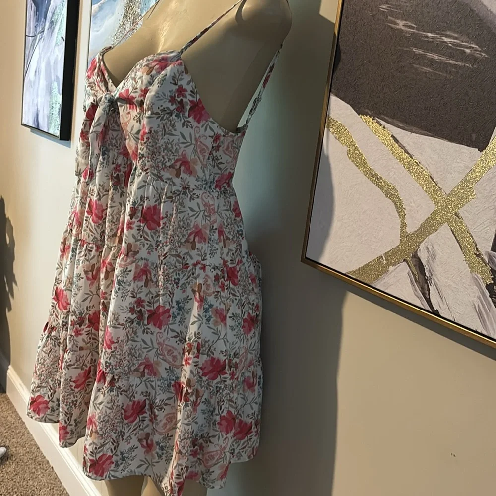 Trixxi Juniors' Floral Print Sleeveless Fit & Flare Dress size XL - Picture 6 of 9